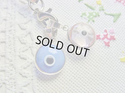 画像1: 【ＳＯＬＤ　ＯＵＴ　ありがとうございました！】イーブルアイ携帯ストラップ（青紫・透明ピンク）