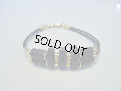 画像1: 【ＳＯＬＤ　ＯＵＴ　ありがとうございました！】（ギリシャアクセサリー）ブラックレザーブレスレット