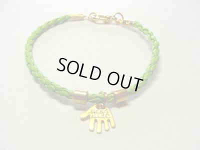 画像1: 【ＳＯＬＤ　ＯＵＴ　ありがとうございました！】【定価2400円】（イスラエル）ハムサレザーブレスレット（黄緑）