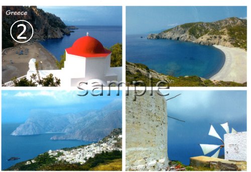 他の写真3: ＼ラスト１点です！／（ギリシャ雑貨）ギリシャの風景『クレタ島　エラフォニシ』ポストカード（絵はがき）４枚セット