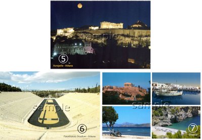 画像3: 【ギリシャ神話】（ギリシャ雑貨）ギリシャフォト『ギリシャの４つの風景　パルテノン神殿』ポストカード（絵はがき）７枚セット