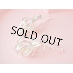 画像: 【ＳＯＬＤ　ＯＵＴ　ありがとうございました！】【送料無料】（ギリシャアクセサリー）かわいい鳥かごのシルバー９２５パールピアス【一点もの】