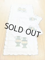 画像: 【ＳＯＬＤ　ＯＵＴ　ありがとうございました！】（ギリシャ雑貨）メアンドロス模様のテーブルセンター＆ナプキン（グリーン）