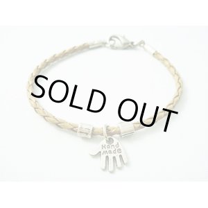 画像: 【ＳＯＬＤ　ＯＵＴ　ありがとうございました！】【定価2400円】（イスラエル）ハムサレザーブレスレット（ベージュ・シルバー）