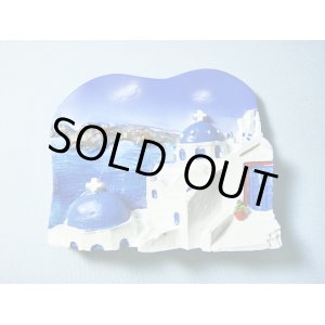 画像: 【ＳＯＬＤ　ＯＵＴ　ありがとうございました！】【お客様の声あり♪】（ギリシャ雑貨）マグネット付き立体画・サントリーニ島の教会【ハンドペイント♪】