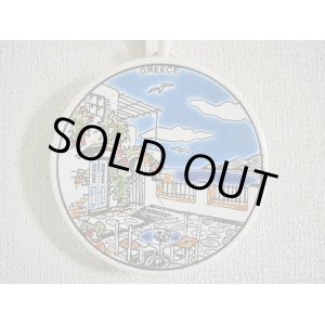 画像: 【ＳＯＬＤ　ＯＵＴ　ありがとうございました！】（ギリシャ雑貨）タイルの壁飾り（コースター）テラスから見えるエーゲ海Ａ