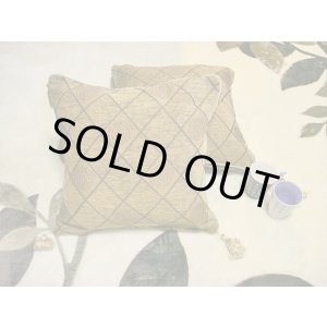 画像: 【ＳＯＬＤ　ＯＵＴ　ありがとうございました！】【ゆうパック】（ギリシャ雑貨）渦巻き模様のクッションカバー（濃い黄土色）【ギリシャ刺繍】