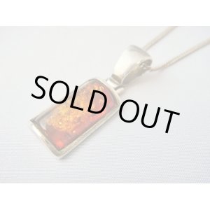 画像: 【ＳＯＬＤ　ＯＵＴ　ありがとうございました！】【送料無料・ギフトBOX付き♪】（ギリシャジュエリー・アクセサリー）スクウェア琥珀（アンバー）シルバー９２５ネックレス【ギリシャ神話】