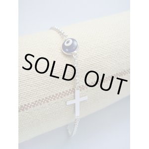 画像: 【ＳＯＬＤ　ＯＵＴ　ありがとうございました！】【楽天ランキング受賞！】（ギリシャアクセサリー）イーブルアイ（ナザールボンジュウ）クロスシルバー９２５ブレスレット