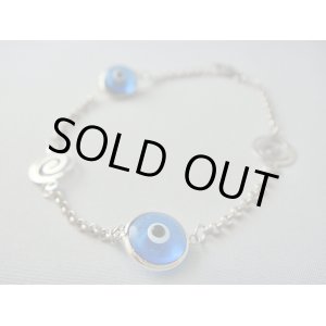 画像: 【ＳＯＬＤ　ＯＵＴ　ありがとうございました！】（ギリシャアクセサリー）イーブルアイ（ナザールボンジュウ）渦巻き模様シルバー９２５ブレスレット