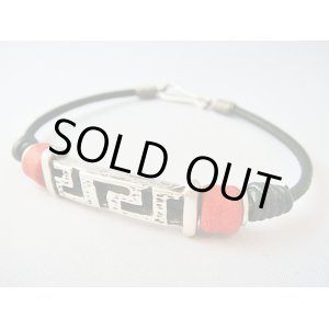 画像: 【ＳＯＬＤ　ＯＵＴ　ありがとうございました！】（ギリシャアクセサリー）メアンドロス模様ブレスレット（赤ビーズ）