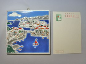 画像: 【ＳＯＬＤ　ＯＵＴ　ありがとうございました！】【ゆうパック】（ギリシャ雑貨）タイルの壁飾り（鍋敷）エーゲ海と港の風景