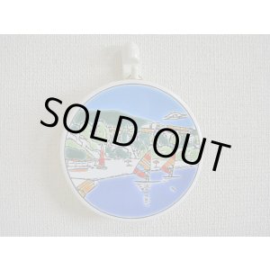 画像: 【ＳＯＬＤ　ＯＵＴ　ありがとうございました！】（ギリシャ雑貨）タイルの壁飾り（コースター）ビーチの風景