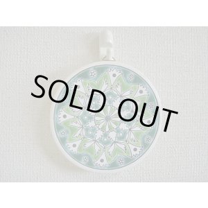 画像: 【ＳＯＬＤ　ＯＵＴ　ありがとうございました！】（ギリシャ雑貨）タイルの壁飾り（コースター）幾何学模様（薄緑色）