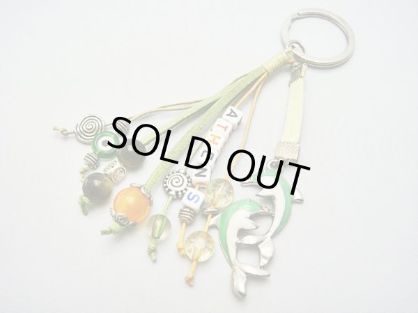 画像1: 【ＳＯＬＤ　ＯＵＴ　ありがとうございました！】【ギリシャ神話】（ギリシャアクセサリー）イーブルアイ（ナザールボンジュウ）・渦巻き模様・ダブルドルフィン（イルカ）キーチェーン（キーホルダー）