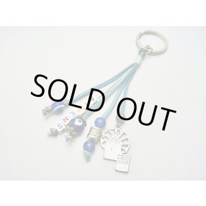 画像: 【ＳＯＬＤ　ＯＵＴ　ありがとうございました！】（ギリシャアクセサリー）イーブルアイ（ナザールボンジュウ）・メアンドロス模様・ミコノス風車キーチェーン（キーホルダー）