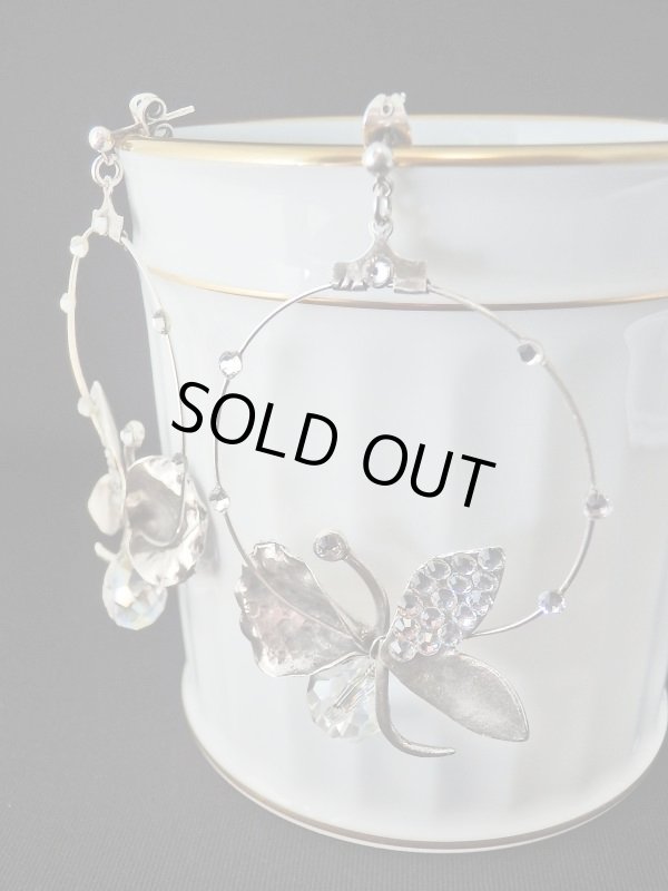 画像1: 【ＳＯＬＤ　ＯＵＴ　ありがとうございました！】【お客様の声あり♪】【ギリシャ神話】（ギリシャアクセサリー）メタルバタフライ（蝶）スワロフスキークリスタルピアス