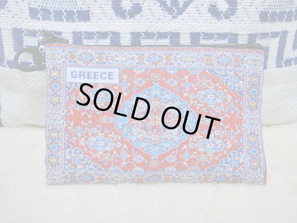 画像1: 【ＳＯＬＤ　ＯＵＴ　ありがとうございました！】（ギリシャ雑貨）布製ギリシャ刺繍イーブルアイ（ナザールボンジュウ）付き小物入れ（赤）