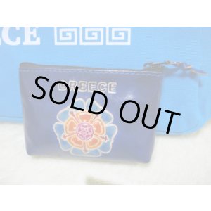画像: 【ＳＯＬＤ　ＯＵＴ　ありがとうございました！】（ギリシャ雑貨）フラワーレザー小物入れ（濃紺）