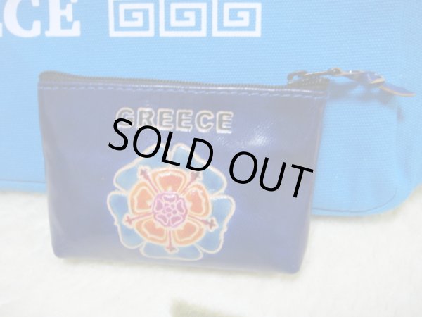 画像1: 【ＳＯＬＤ　ＯＵＴ　ありがとうございました！】（ギリシャ雑貨）フラワーレザー小物入れ（濃紺）