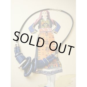 画像: 【ＳＯＬＤ　ＯＵＴ　ありがとうございました！】（ギリシャアクセサリー）テラコッタリングネックレス（濃紺）