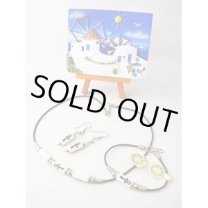 画像: 【ＳＯＬＤ　ＯＵＴ　ありがとうございました！】【ラスト１点のためセール価格　おとく！】（ギリシャアクセサリー）「エーゲ海の宝石」ミコノス島ビーズ・アンク（エジプト十字）３点セット