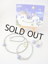 画像: 【ＳＯＬＤ　ＯＵＴ　ありがとうございました！】【５周年半額セール！】（ギリシャアクセサリー）「エーゲ海の宝石」ミコノス島ビーズネックレス３点セット（青紫）【定価２３００円】