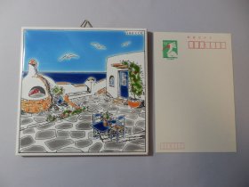 画像: 【ＳＯＬＤ　ＯＵＴ　ありがとうございました！】【ゆうパック】（ギリシャ雑貨）タイルの壁飾り（鍋敷）エーゲ海の見えるテラス