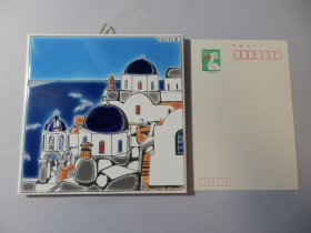 画像: 【ＳＯＬＤ　ＯＵＴ　ありがとうございました！】【ゆうパック】（ギリシャ雑貨）タイルの壁飾り（鍋敷）エーゲ海とサントリーニ島の教会