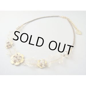 画像: 【ＳＯＬＤ　ＯＵＴ　ありがとうございました！】（ギリシャアクセサリー）リーフとお花のスワロフスキークリスタルネックレス