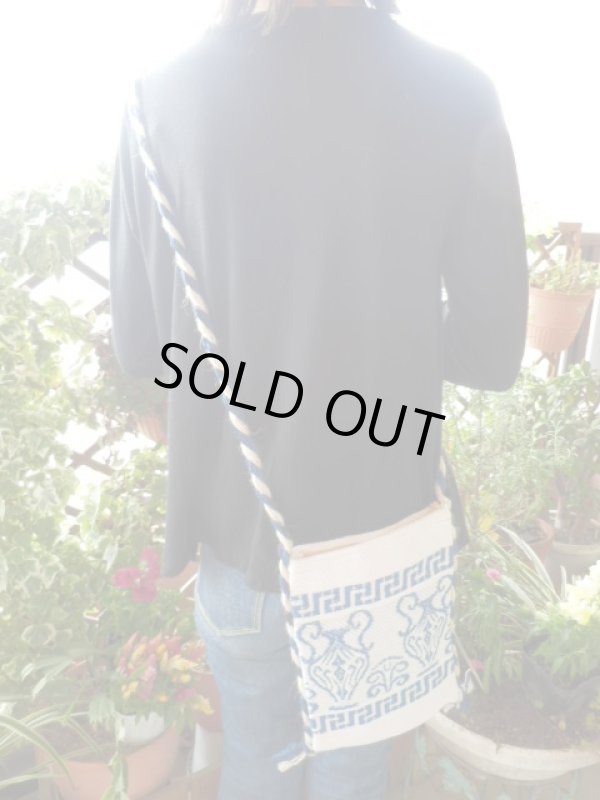 画像1: 【ＳＯＬＤ　ＯＵＴ　ありがとうございました！】（ギリシャ雑貨）メアンドロス模様・アンフォラ・ポシェット（小・白・中黄色）