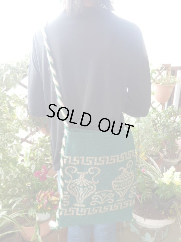 画像1: 【ＳＯＬＤ　ＯＵＴ　ありがとうございました！】【お客様の声あり♪】（ギリシャ雑貨）メアンドロス模様・アンフォラ・ポシェット（大・深緑）