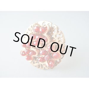 画像: 【ＳＯＬＤ　ＯＵＴ　ありがとうございました！】【お客様の声あり♪】（ギリシャアクセサリー）愛らしいスワロフスキークリスタルビーズ小花リング（ピンクゴールド）