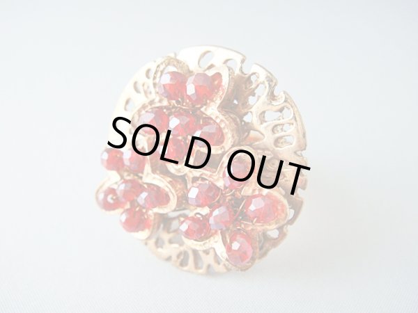 画像1: 【ＳＯＬＤ　ＯＵＴ　ありがとうございました！】【お客様の声あり♪】（ギリシャアクセサリー）愛らしいスワロフスキークリスタルビーズ小花リング（ピンクゴールド）