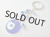 画像: 【ＳＯＬＤ　ＯＵＴ　ありがとうございました！】（ギリシャアクセサリー）イーブルアイ（ナザールボンジュウ）ギリシャ国旗カラーのキーチェーン（キーホルダー）≪６周年記念価格≫