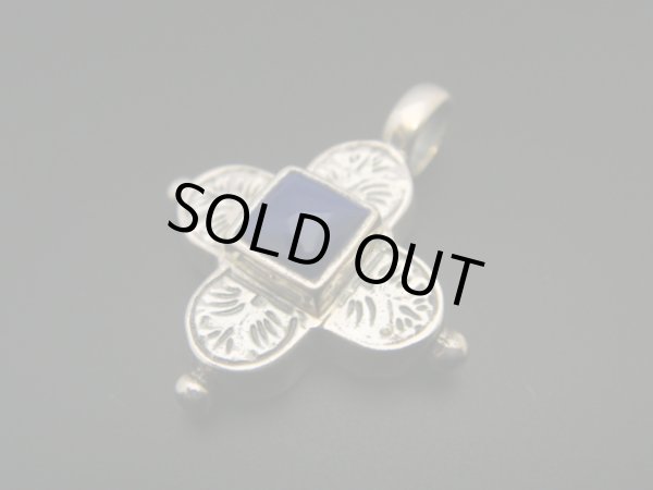 画像1: 【ＳＯＬＤ　ＯＵＴ　ありがとうございました！】【お客様の声あり♪】（ギリシャアクセサリー）シルバー９２５ラピスラズリ・クロス（ギリシャ十字）ペンダントトップ