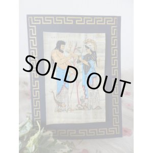 画像: 【ＳＯＬＤ　ＯＵＴ　ありがとうございました！】【お客様の声あり♪】【ギリシャ神話】（ギリシャ雑貨）知恵と戦いの女神アテナと海の神ポセイドンのパピルス【メアンドロス模様】