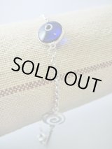 画像: 【ＳＯＬＤ　ＯＵＴ　ありがとうございました！】【お客様の声あり♪】（ギリシャアクセサリー）イーブルアイ（ナザールボンジュウ）・渦巻き模様シルバー９２５ブレスレット（紺色）