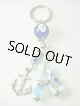 画像: 【ＳＯＬＤ　ＯＵＴ　ありがとうございました！】≪＼今年もよろしく半額セール／≫（ギリシャアクセサリー）イーブルアイ（ナザールボンジュウ）とアンカー（いかり）・メアンドロス模様キーチェーン（キーホルダー）【定価２２００円】