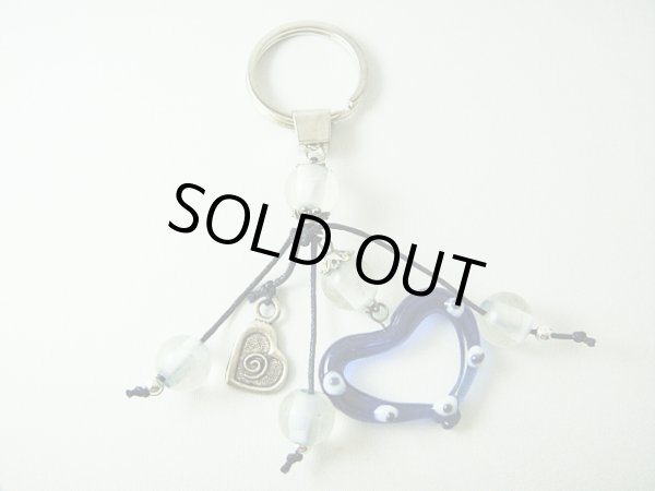 画像1: 【ＳＯＬＤ　ＯＵＴ　ありがとうございました！】（ギリシャアクセサリー）ハート・イーブルアイ（ナザールボンジュウ）・渦巻き模様のキーチェーン（キーホルダー）