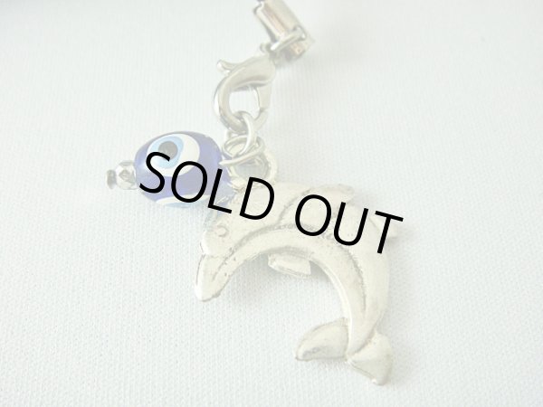 画像1: 【ＳＯＬＤ　ＯＵＴ　ありがとうございました！】【ギリシャ神話】（ギリシャアクセサリー）イーブルアイ（ナザールボンジュウ）とドルフィン（イルカ）の携帯ストラップ