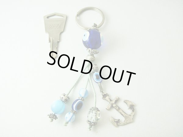 画像2: 【ＳＯＬＤ　ＯＵＴ　ありがとうございました！】≪＼今年もよろしく半額セール／≫（ギリシャアクセサリー）イーブルアイ（ナザールボンジュウ）とアンカー（いかり）・メアンドロス模様キーチェーン（キーホルダー）【定価２２００円】