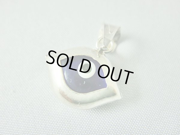 画像1: 【ＳＯＬＤ　ＯＵＴ　ありがとうございました！】（ギリシャアクセサリー）マティ（目）型イーブルアイ（ナザールボンジュウ）シルバー９２５ペンダントトップ（コバルトブルー）