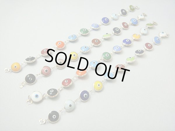 画像3: 【ＳＯＬＤ　ＯＵＴ　ありがとうございました！】【アウトレット　色のくすみ有】（ギリシャアクセサリー）イーブルアイ（ナザールボンジュウ）シルバー９２５カラフルブレスレット【ハート付き♪】【定価３８００円】