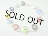 画像: 【ＳＯＬＤ　ＯＵＴ　ありがとうございました！】【アウトレット　目玉の欠け　色のくすみ有】（ギリシャアクセサリー）イーブルアイ（ナザールボンジュウ）シルバー９２５カラフルブレスレット【ハート付き♪】【定価３８００円】