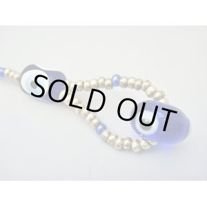 画像: 【ＳＯＬＤ　ＯＵＴ　ありがとうございました！】（ギリシャアクセサリー）ダブルイーブルアイ携帯ストラップ（青）