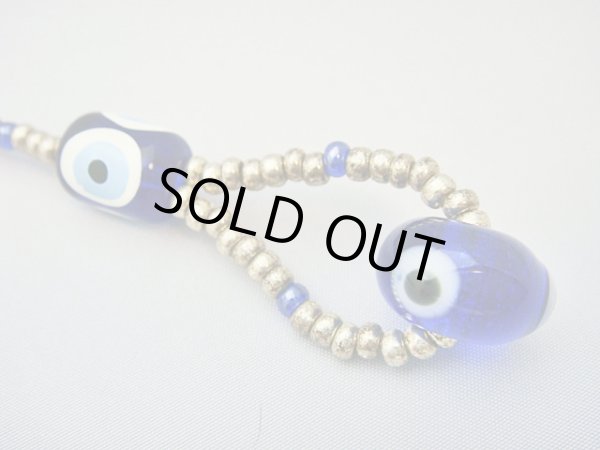 画像1: 【ＳＯＬＤ　ＯＵＴ　ありがとうございました！】（ギリシャアクセサリー）ダブルイーブルアイ携帯ストラップ（青）