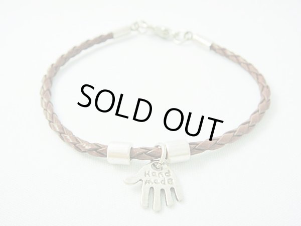 画像1: 【ＳＯＬＤ　ＯＵＴ　ありがとうございました！】【定価2400円】（イスラエル）ハムサレザーブレスレット（茶色・シルバー）