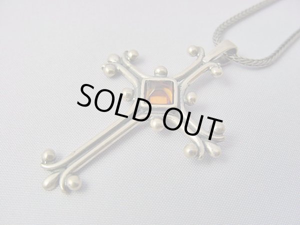 画像1: 【ＳＯＬＤ　ＯＵＴ　ありがとうございました！】（ギリシャ）ビザンチン風・琥珀のクロスペンダントトップ