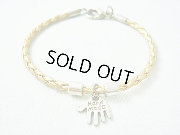 画像1: 【ＳＯＬＤ　ＯＵＴ　ありがとうございました！】【定価2400円】（イスラエル）ハムサレザーブレスレット（金・シルバー）